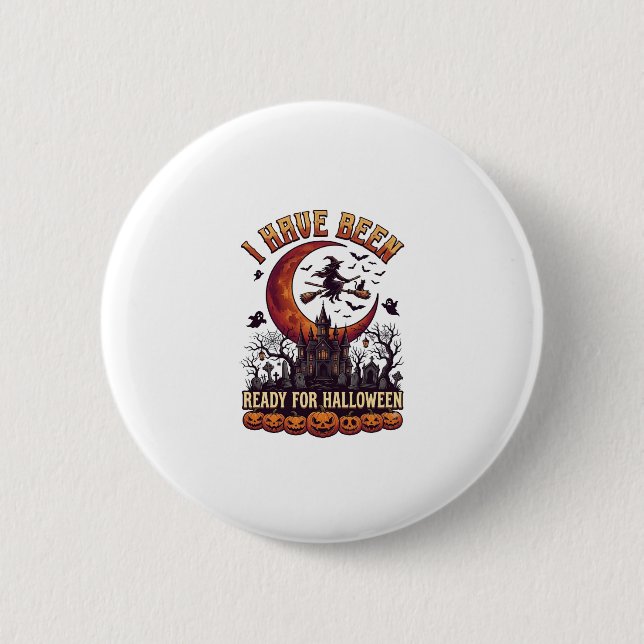 Bereit Halloween Hexen Schloss Mond_1 Button (Vorderseite)