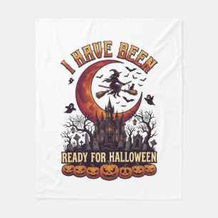 Bereit Halloween Hexen Schloss Mond_1 Fleecedecke