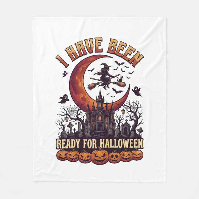 Bereit Halloween Hexen Schloss Mond_1 Fleecedecke (Vorderseite)