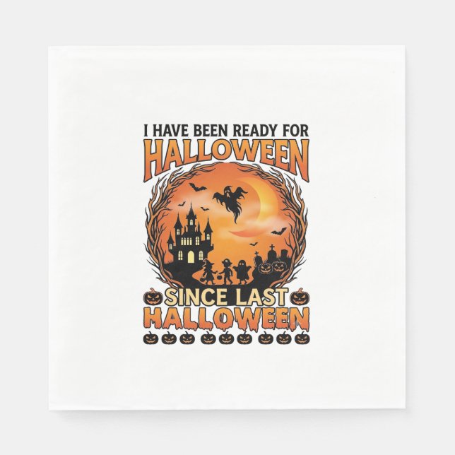 Bereit Halloween Seit Letztes Verlassenes Schloss  Serviette (Vorderseite)