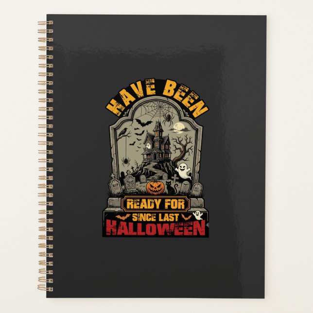 Bereit Halloween Spukhaus Grabstein Planer (Vorderseite)