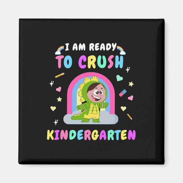 Bereit Kindergarten Mädchen Dinosaurier Ck zu zerq Magnet (Vorne)