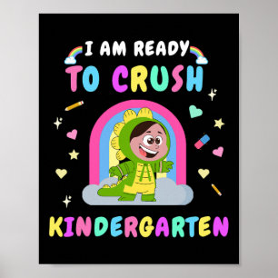 Bereit Kindergarten-Mädchen-Dinosaurier zurück zur Poster