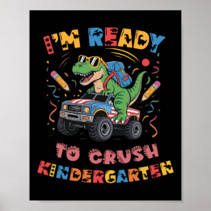 Bereit Kindergarten-Monstertruck-Jungs T-r zu zerm Poster
