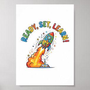 Bereit, Lernen zu starten, Rakete zurück zur Schul Poster