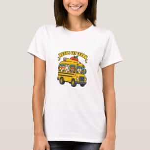 Bereit, los, lernen — Schulbus voller tierischer S T-Shirt
