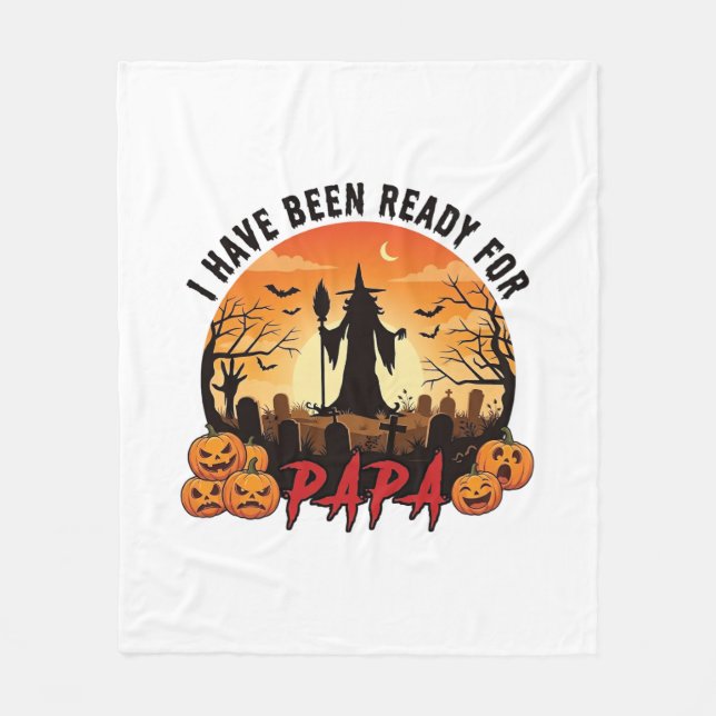 Bereit Papa Halloween Hexe Kürbisse Grab Fleecedecke (Vorderseite)