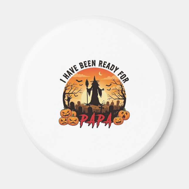 Bereit Papa Halloween Hexe Kürbisse Grab Magnet (Vorne)