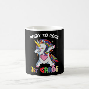 Bereit Rock First Grade Lehrer Kinder Unicorn Kaffeetasse