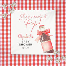Bereit, rote Bowle-Sodababy-Dusche zu platzen