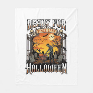 Bereit seit letztem Halloween Zombie-Einkaufswagen Fleecedecke