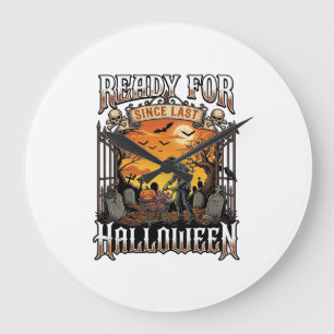 Bereit seit letztem Halloween Zombie-Einkaufswagen Große Wanduhr