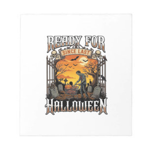 Bereit seit letztem Halloween Zombie-Einkaufswagen Notizblock