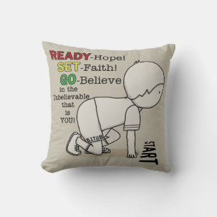 Bereit, Set, Glaube! Kissen