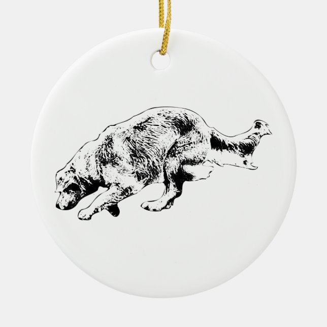 Bereit-Set-Joy Golden Keepake Keramik Ornament (Vorne)