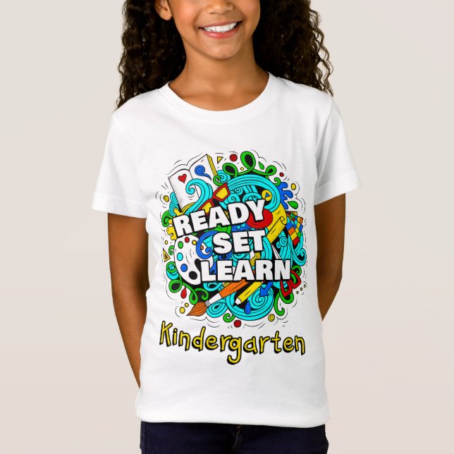 Bereit Set Lernen Anfänger Kindergarten Kinder  T-Shirt (Vorderseite)