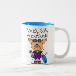 Bereit Set Urlaub Zweifarbige Tasse