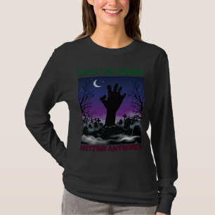 Bereit Tumble Zombie Hand Halloween Friedhof Mond_ T-Shirt