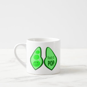Bereit zu platzen Schwangere Grüne Erbse Espressotasse