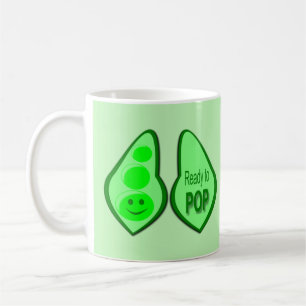 Bereit zu platzen Schwangere Grüne Erbse Kaffeetasse