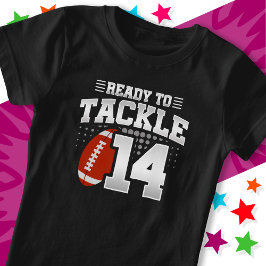 Bereit zum 14. Party im Fußball 14. Geburtstag T-Shirt