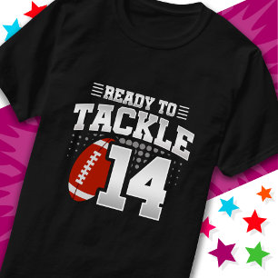 Bereit zum 14. Party im Fußball 14. Geburtstag T-Shirt