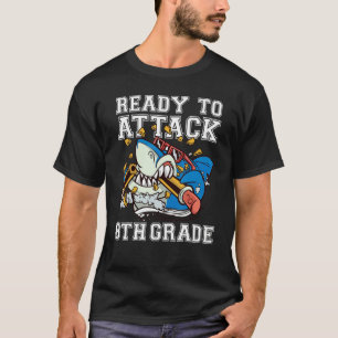 Bereit Zum Angriff 8. Klasse Jungen Hai Zurück Zur T-Shirt