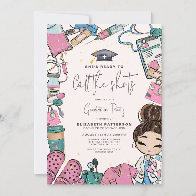 Bereit zum Anrufen der Krankenschwester Graduation Einladung (Vorderseite)