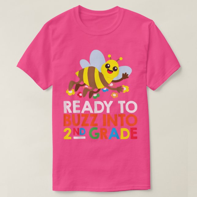 Bereit zum Buzz in 2. Klasse Biene zurück zur Schu T-Shirt (Design vorne)