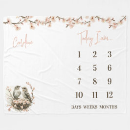Bereit zum Hatch! Niedliche Birds Baby Milestone Fleecedecke