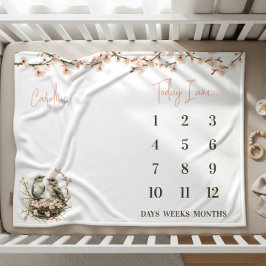 Bereit zum Hatch! Niedliche Birds Baby Milestone Fleecedecke