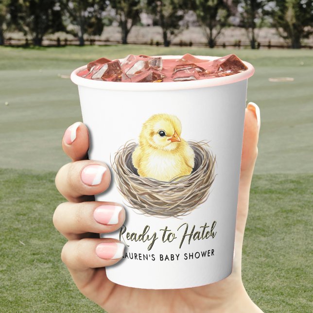 Bereit zum Hatschen der gelben Frühlingsdusche Pappbecher (Ready To Hatch Yellow Spring Chick Baby Shower Paper Cups
)