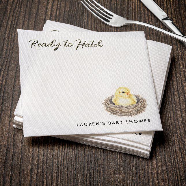 Bereit zum Hatschen der gelben Frühlingsdusche Serviette (Ready To Hatch Yellow Spring Chick Baby Shower Napkins
)
