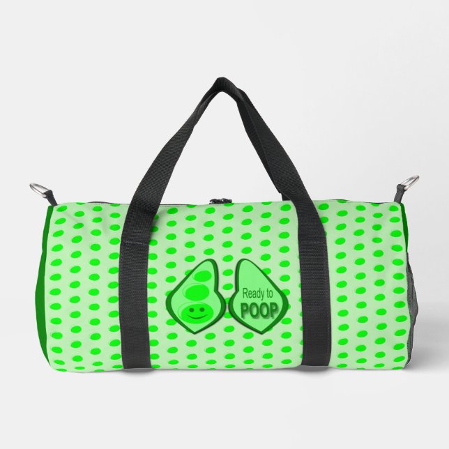 Bereit zum Kack der neuen Baby Funny Green Pea Dia Duffle Bag (Vorderseite)