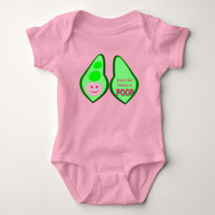Bereit zum Kacken Baby Mädchen Rosa Erbse Baby Bod Strampler