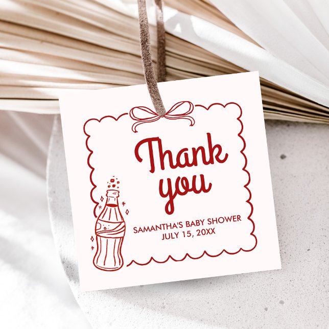 Bereit zum Knallen Soda Baby Shower Geschenkanhänger (She's Ready to Pop Baby Shower Favor Tags)