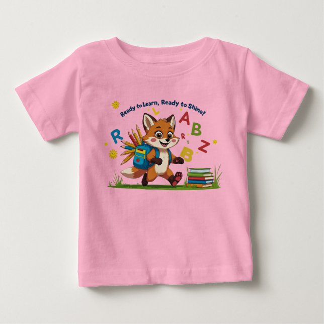 "Bereit zum Lernen, bereit zum Schein!" - Niedlich Baby T-shirt (Vorderseite)