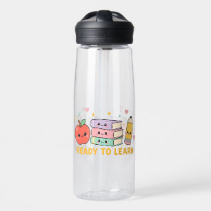 Bereit zum Lernen: Lächelndes Apfel-Design Trinkflasche
