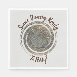 Bereit zum Party Braun Bunny Pub Spaß Ansammlung Serviette