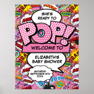 Bereit zum Platzen Baby Shower Rosa Willkommenssch Poster