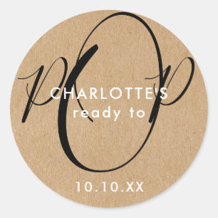 Bereit zum Platzen Baby Shower Rustikaler Kraft Ch Runder Aufkleber
