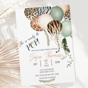 Bereit zum Platzen Safari-Tier-Baby-Party-Einladun Einladung