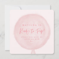 Bereit zum Pop Aquarellballon Babydusche einladen