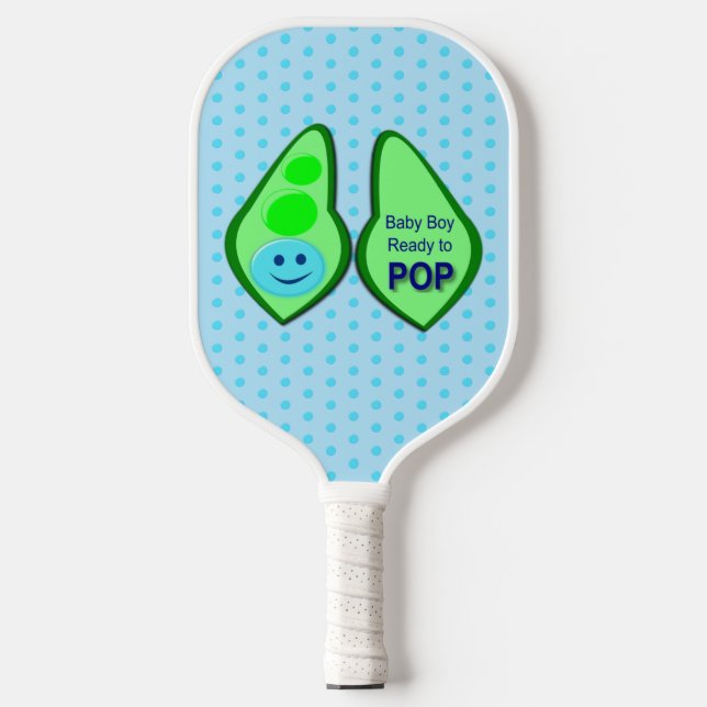 Bereit zum Pop Baby Boy Blue Pee Pickleball Schläger (Vorderseite)