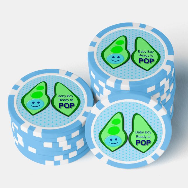 Bereit zum Pop Baby Boy Blue Pee Pokerchips (Stapel)