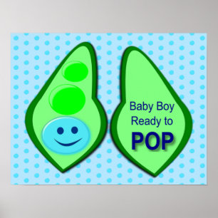 Bereit zum Pop Baby Boy Blue Pee Poster