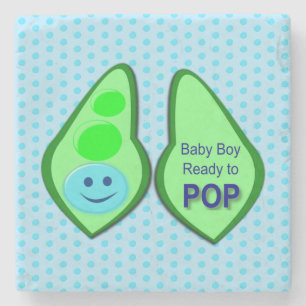 Bereit zum Pop Baby Boy Blue Pee Steinuntersetzer