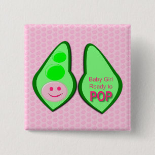Bereit zum Pop Baby Girl Pink Pea Button