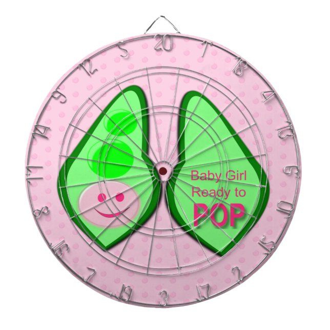 Bereit zum Pop Baby Girl Pink Pea Dartscheibe (vorne)