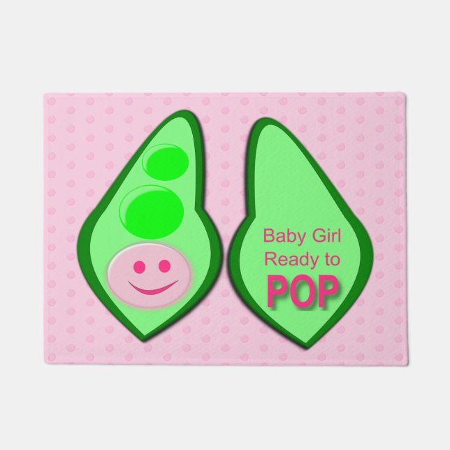 Bereit zum Pop Baby Girl Pink Pea Fußmatte (Vorderseite)